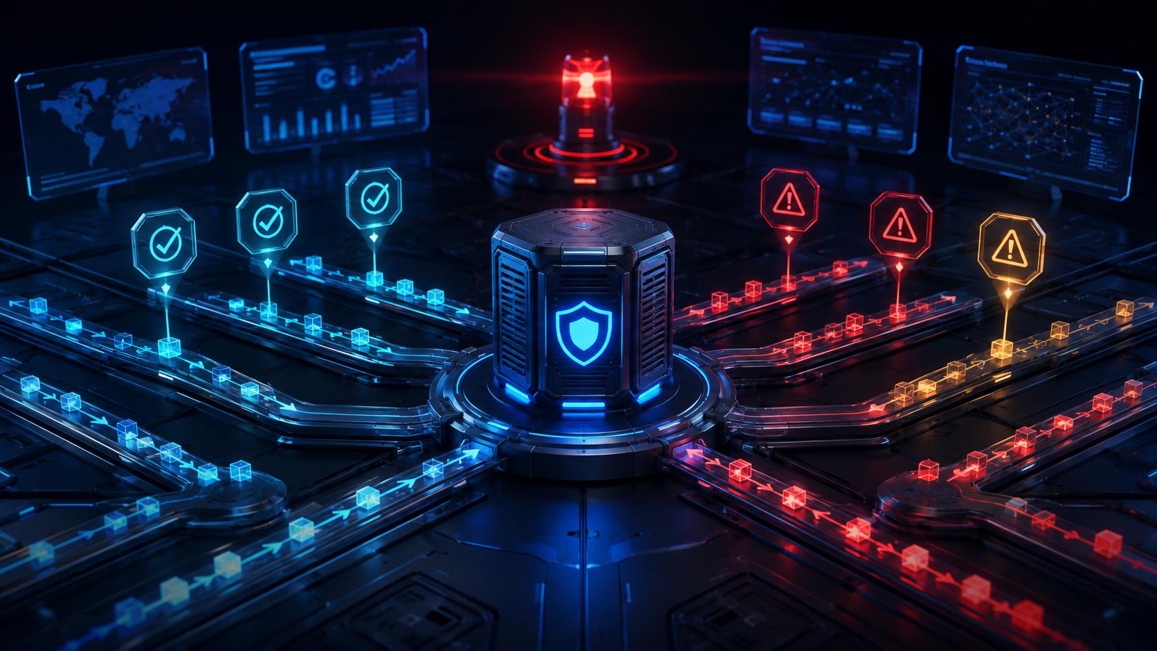 API中转异常告警 3D 科技渲染